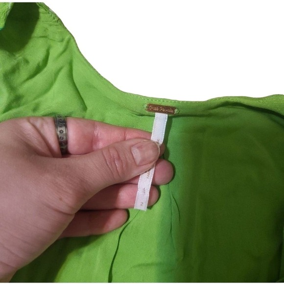 Free people printed green midi dress size 2 xs - Picture 4 of 7